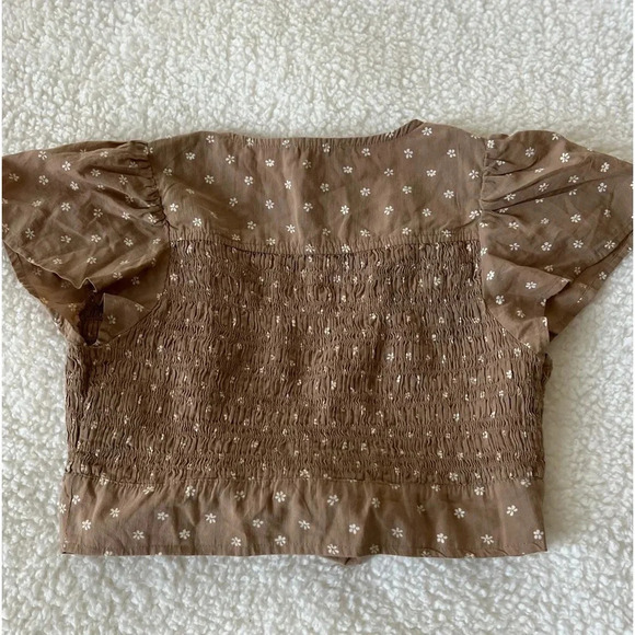 NWT | American Eagle Outfitters | Smocked Tie-Front Blouse - Size S - Picture 6 of 6